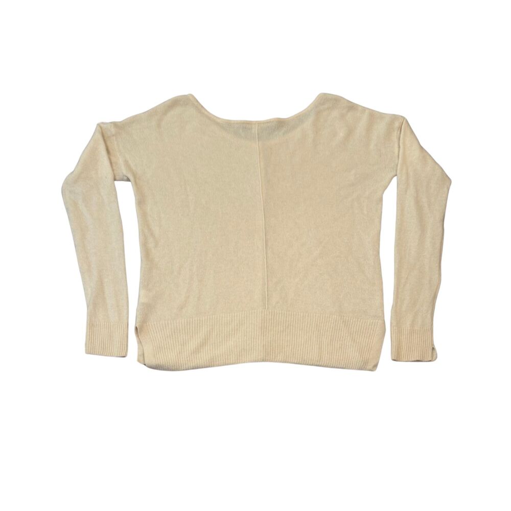Cuyana Cream Round Neck Cashmere Cardigan Sweater Size M Classic Made in Italy - Picture 4 of 7